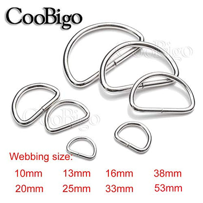 CooBigo 100 Pack 3/4" Dee Rings D-Ring Metal Buckle Strap Sewing Accessories FLQ028-W - color: Silver, size: 3/4 Inch