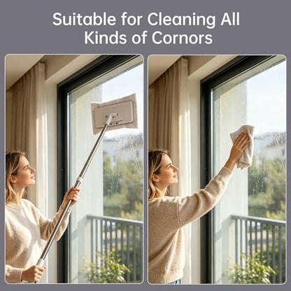 2‑in‑1 Snap Grip Mini Mop with 5 Reusable Cloths, Zero Touch No Wash Lazy Mop, Suitable for Wet/Dry Floors, House Wall, Windows, Corners,Versatile and Efficient - size: Mini Mop with 5 Reusable Cloths