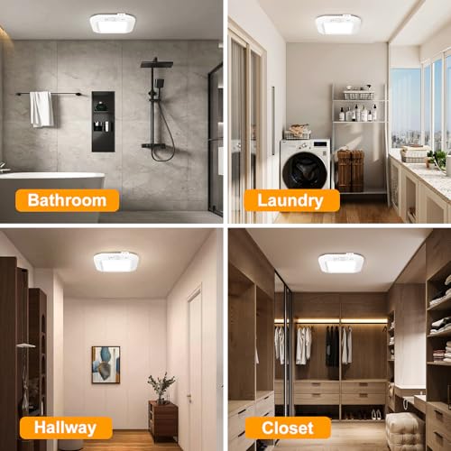 Motion Sensor Battery Powered Ceiling Light, Closet Light 2-Pack - color: 2Pack 6000K