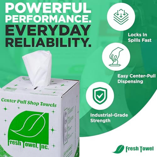 Fresh Towel Ultra Strong Center Pull Shop Towels, 300 Count, 9x12 Rags