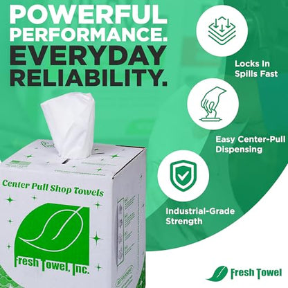 Fresh Towel Ultra Strong Center Pull Shop Towels, 300 Count, 9x12 Rags