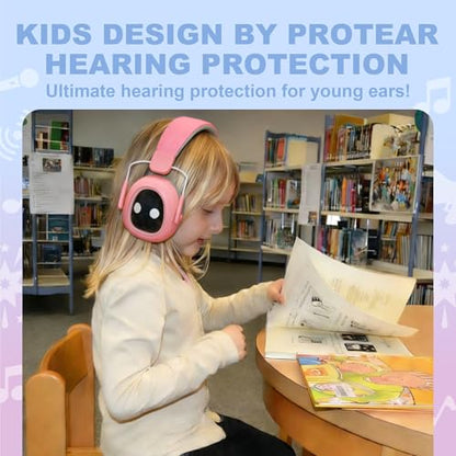 Kids Hearing Protection Earmuffs,Lightweight Adjustable for Kids 3-16 years,Noise Cancelling Headphones,25dB Sound Reduction Ideal for Concert,Firework,Airplane,Sound Proof(Pink) - color: Pink