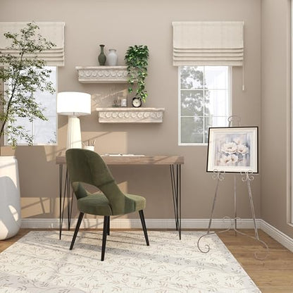 Deco 79 Metal Scroll Large Free Standing Adjustable Display Stand Easel with Chain Support, 22" x 21" x 46", Gray - color: Gray, size: 22" x 21" x 46"