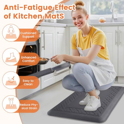 4/5 Inch Thicker Kitchen Mats Anti Fatigue Comfort Mat Standing Desk Rugs - color: Grey, size: 28"L x 17"W x 0.8"Th