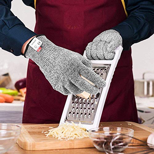 Cut Resistant Gloves Food Grade Level 5 Hand Protection,Kitchen Cut Gloves (X-Small) - size: X-Small (1 Pair)
