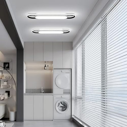 28.3Inch Cool White Modern LED Ceiling Lighting,40W High Brightness Metal Linear Ceiling Lamp,6500K Simple Long Light for Kitchen Dining Living Room Laundry, Garage Cloakroom Lighting - color: Cool White (6500K/NOT Dimmable ), size: 2.36 FT (28.3 Inch / 7