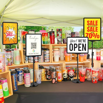 Sign Holder Stand 8.5 x 11, Adjustable Poster Stand for Table Top & Floor, Signage Display Stands, Floor Standing Sign Holder for Advertisement, Tradeshow, Store, Business, 2 Pack - size: 2 Pack, 8.5 x 11 inch