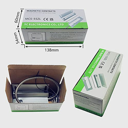 Heavy Duty Wired Alarm Garage Door Magnetic Contacts Switch Sensor NC with Adjustable Bracket
