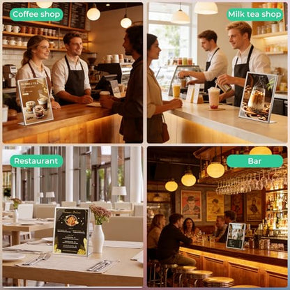 2pack 5"x7" Metal Tabletop Sign Holder with Stainless Steel Frame Menu Board Poster Display Stand for Office Store Restaurant Hotels - size: 2Pack 5"x7"