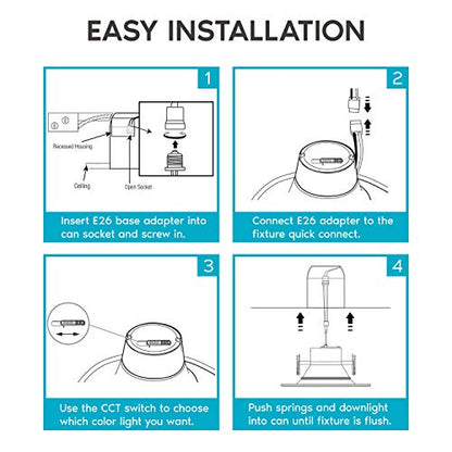 LUXRITE 5/6 Inch LED Recessed Retrofit Downlight, 14W=90W, 1100 LM (4 Pack) - size: 4 Count (Pack of 1)