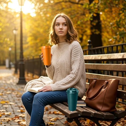 36 Pack Fall Coffee Cups with Lids 16 oz Fall Reusable Cups - color: Fall Color
