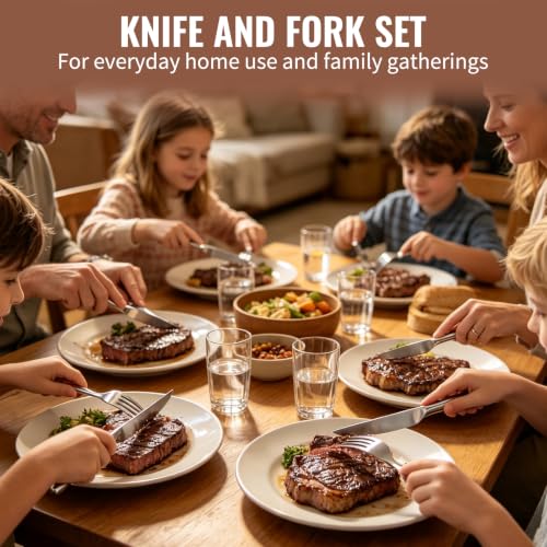 200 Pcs Stainless Steel Silverware Set, 100 Dinner Forks and 100 Knives, Flatware Cutlery Set, Mirror Polished Dishwasher Safe Tableware for Home, Restaurant, Catering and Kitchen