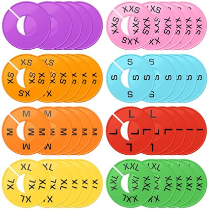 EBOOT 40 Pcs Clothing Size Dividers Closet Size Divider Hanger, Pastel - color: Pastel