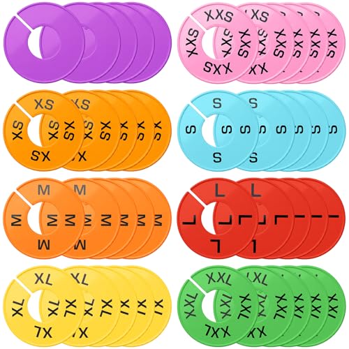 EBOOT 40 Pcs Clothing Size Dividers Closet Size Divider Hanger, Pastel - color: Pastel