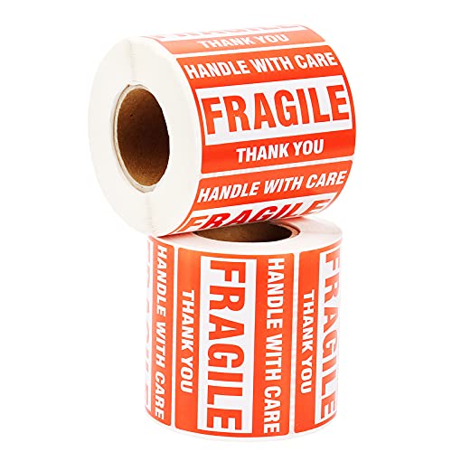2"×3" Fragile Stickers, 500 Labels/Roll, 2Rolls - size: 2" x 3" - 2 Rolls