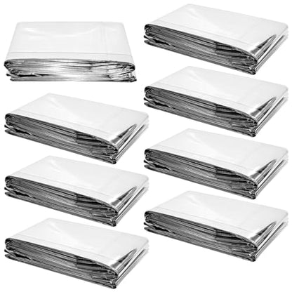 20 Pcs Emergency Mylar Thermal Blanket,High Reflectivity Survival Blanket,Reusable & Waterproof for Outdoor,Camping,Hiking,First Aid,Plant Growth,Garden Greenhouse (Silver)