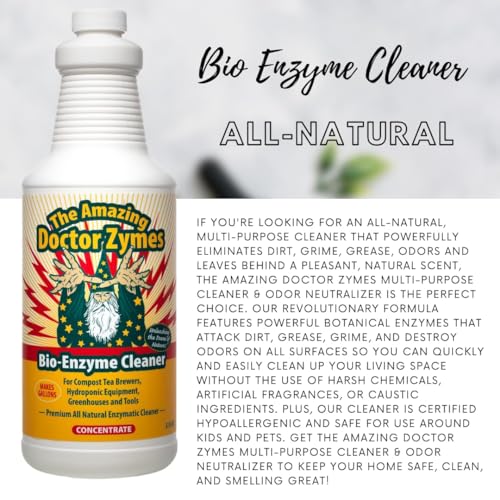 Bio-Enzyme Cleaner Concentrate – Professional Enzyme Cleaner for Odor, Grime, Germs, Mold, Organic Buildup & Surface Residue – Non-Toxic, Residue-Free Cleaner for Homes, Facilities & Operations