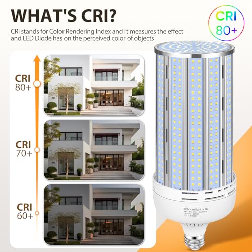 XYCN 2 Pack 400W Corn LED Light Bulb Fanless,5000K Daylight(Eqv.1,200w Mh/Hps/Hid) Non-Dimmable E26/E39 Large Mogul Base LED Cob Lamp 57,000LM for Garage Warehouse Factory Workshop Street Backyard