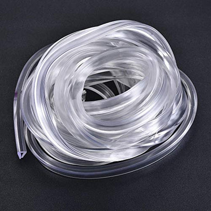 uxcell Trim Seal, PVC U-Seal Channel Edge Protector Sheet, Fits 1-3mm Edge 5Meters/16.4Ft Length, 0.39" Height Transparent - size: 16.4Ft x0.39"