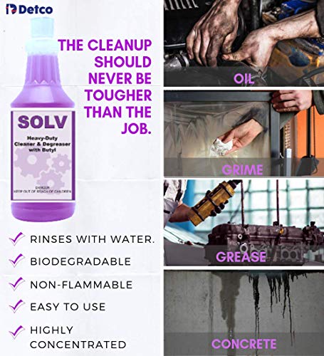 DETCO- Solv Industrial Strength Cleaner & Degreaser - Biodegradable, Highly Concentrated, Non-Flammable, Easy-to-Use