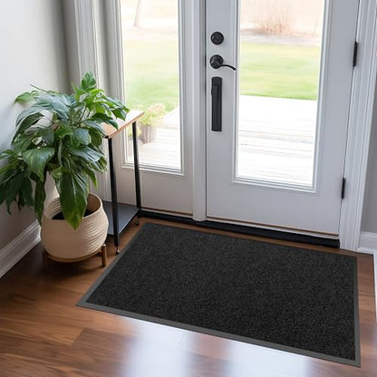 koloko 2ft x 6ft Durable Dirt Trapper Front Door Mat Outside Entrance - color: Black Pebble, size: 2 FT x 6 FT