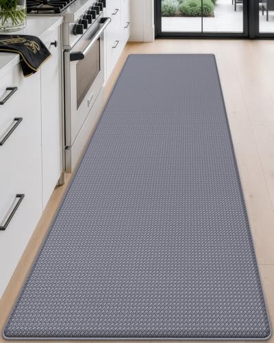 DEXI Kitchen Floor Mats Cushioned Anti Fatigue, 23x94 Standing Runner Rug - color: Grey, size: 94"l X 23"w X 0.4"th