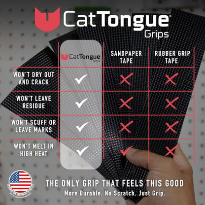 CATTONGUE GRIPS 2"x8.5" Grip Tape Strips, Non-Abrasive, Waterproof, Glow - color: Glow In The Dark, size: 1-Pack