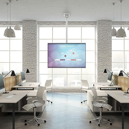 Kanto CM600W Telescoping Ceiling TV Mount for 37 to 70-inch TVs | Hanging TV Bracket with 23" of Height Adjustment | Tilt & Swivel Design | 360° Rotation | Hidden Cable Management | White - style: Indoor - For 37" to 70" TVs - White