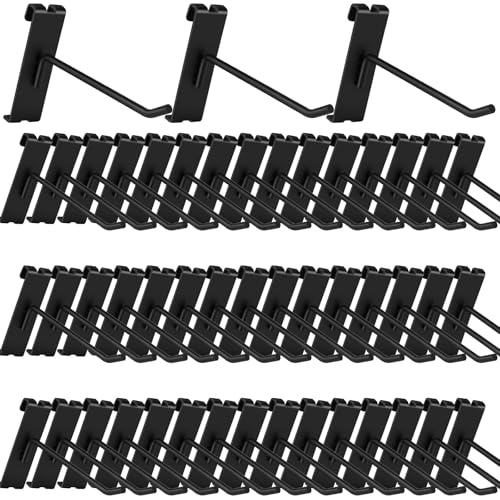 20Pcs Gridwall Hooks, Metal Grid Panel Hanging Peg Hooks, Grid Wall Accessory for Clothes Storage, Home Organization, Retail Display (Black, 4"/10Cm) - color: Black, size: 4"/10Cm
