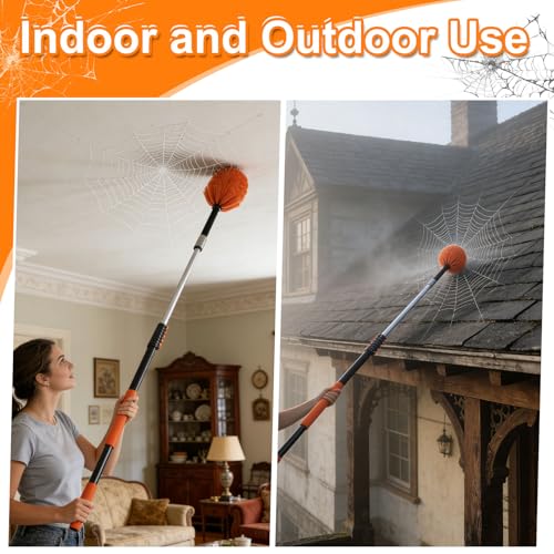 26FT High Reach Duster Kit with 5-20FT Flip-Lock & Screw Dual Locking Extension Pole, Cobweb Duster, Washable Ceiling Fan Cleaner & Window Squeegee for Glass & High Roof - size: 5-20FT
