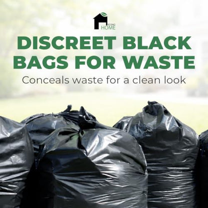 EconoHome 55-60 Gallon Heavy Duty Trash Bags - 1.5 Mil Black Contractor Garbage Bags for Construction, Industrial, Outdoor & Commercial Use - Made in USA - Large, 38"x58"