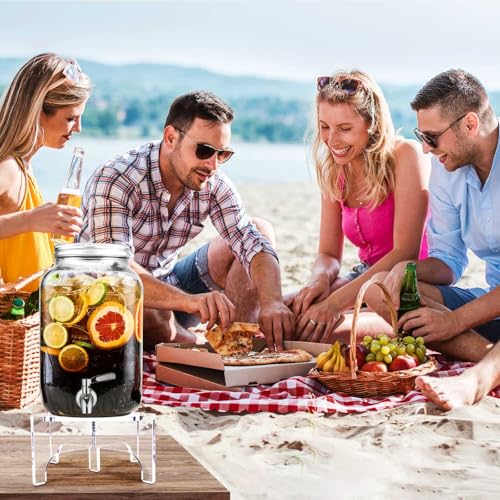 Acrylic Beverage Dispenser Stand Only, Fit Max 8.7 Inch Glass Drink Dispenser and Water Jug Holder, Plant Stand, Cake Display Stand for Parties and Catering Events - size: Length 8.7in, Thickness 5mm