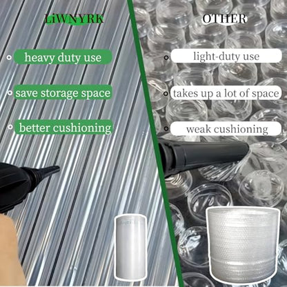 Air Bubble Cushioning Wrap Roll for Shipping Packaging, 8in*162ft Thick Heavy Duty Packing Materials for Fragile Items, Inflatable Air Pillows for Shipping Alternative to Packing Peanuts Popcorn - size: 7.87*164ft