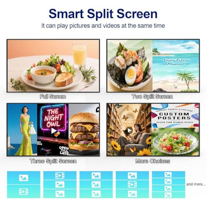 32inch Digital Signage Display, 1000nits High Brightness, LCD Monitor Slim Fit Frameless Advertising Display, Wall Mount Digital Display, CMS Remote Publishing, 7/24 Timer Switch, Built-in Speaker - size: 32"+1000nits