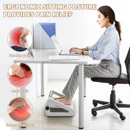 CasaZenith Foot Rest, Six Heights Adjustable Foot Rest Under Desk at Work - color: White