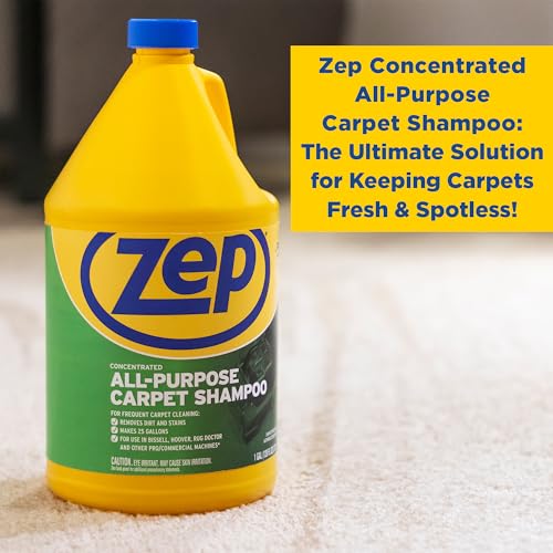 Zep All-Purpose Carpet Shampoo Concentrate Cleaner - 1 Gallon (Case of 2) ZUCEC128 - Professional Formula Removes Dirt and Stains - size: 2 Count (Pack of 1)