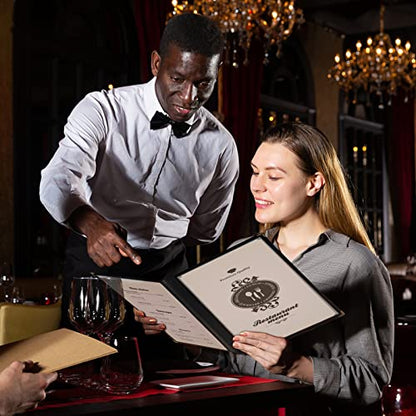 2PCS Menu Covers 8.5" x 11" Restaurant Menu Holder 4 Page 8 View Transparent Menu Sleeve,Fits A4 Size Paper for Restaurant Menu Home Project Office Daily Paper Chores and etc - size: 2 pack 4 page / 8 view - 8.5" x 11"