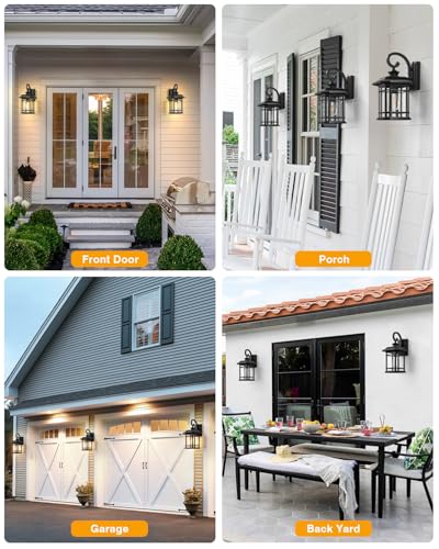 VIANIS 16.7" Large Black Dusk to Dawn Outdoor Lighting, Easy to Install - color: Black, size: 16.7 in Large Dusk to Dawn 1 Pack