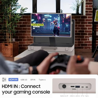 apolosign packgo 27-Inch Portable Entertainment System, Compact Suitcase Design Smart TV, Android OS, Bluetooth 3D Speakers, Built-in Battery 6H, Briefcase Screen Perfect for Travel & Parties (White) - color: White