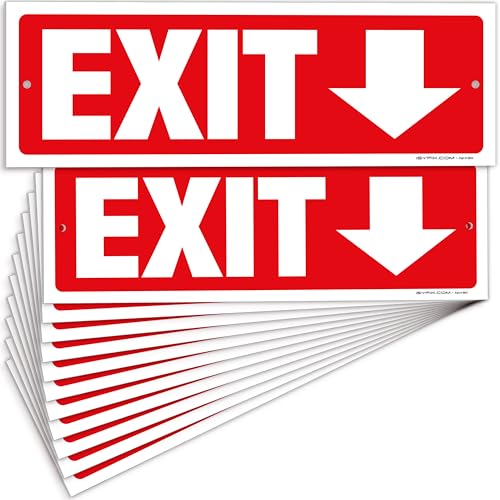 iSYFIX Exit Signs, 12x4 Inch, 12 Pack, Directional Down Arrow - color: Plastic Down, size: 12 Pk 12x4