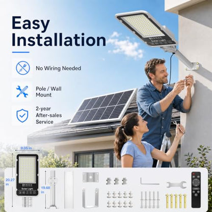 Sunwish 15000W Solar Street Lights Outdoor,Remote, IP67,Dusk to Dawn - size: 1Pack