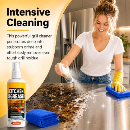 BBQ Grill Cleaner Spray,Fast-Acting BBQ Grill Cleaning Spray for Outdoor,Heavy Duty Degreaser,Grill Degreaser For Outdoor Grill,Outdoor Use（ 2PCS