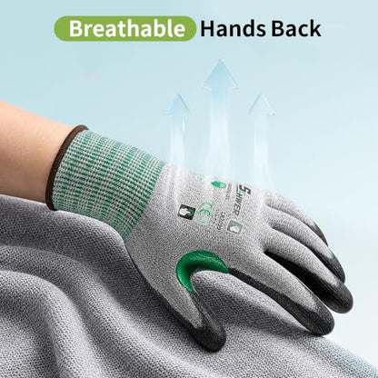 Schwer 12 Pairs A6 Cut Resistant Gloves with Reinforced Thumb, CR3099, S - color: Grey, size: Small