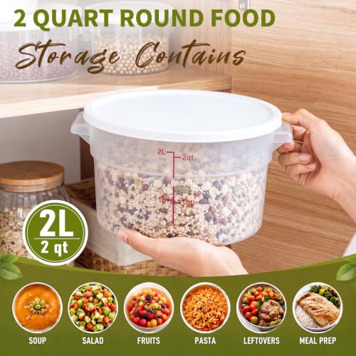 Ziliny 1 Pcs 2 Qt Translucent Dough Proofing Container with Lid, White - color: White,Translucent, size: 2 Qt