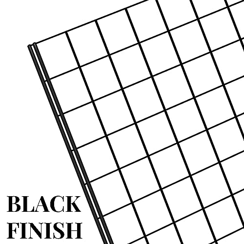 Blulu 4 Pcs Commercial Grade Gridwall Panels 2' x 6' Sturdy Metal Panel Good Metal Grid for Any Retail Display, Black