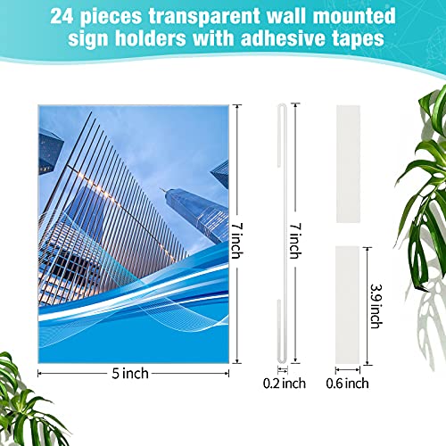 Maitys 24 Pcs Acrylic Wall Mounted Sign Holder Vertical Clear, 7 x 5 Inch - color: Vertical Style, size: 5 x 7 Inch