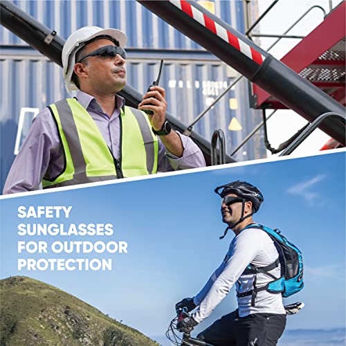 amoolo Tinted Safety Glasses, ANSI Z87.1 Impact Resistant, 24 Pack, Adult - color: Smoke, size: Adult's Size - 24 Pack