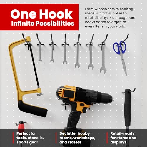 FactorDuty 4" Length Steel Black PEG Board Pegboard Shelving Hooks Wholesale Lot 20 lbs PEG Hooks Organizer Tools for Craft Storage, Garage, Kitchen, Tools and More - size: 4" - 100 Pack