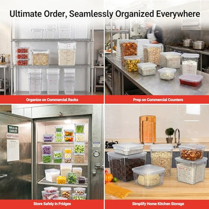 2 Pack 2 QT Commercial Airtight Food Storage Containers, Clear Polycarbonate Kitchen Ingredient Storage Containers, Stackable Food Prep Containers for Spices, Seasonings, Nuts, Tall Model - size: 2 X 2.0(QT)-Tall