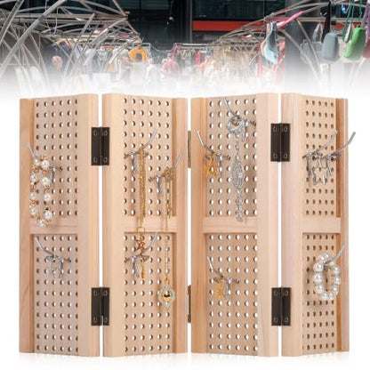 GlikCeil Peg Board Standing Display for Vendors with 20 Hook Wood Pegboard